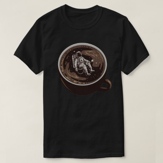 コーヒー中の宇宙飛行士 Tシャツ (デザイン正面)