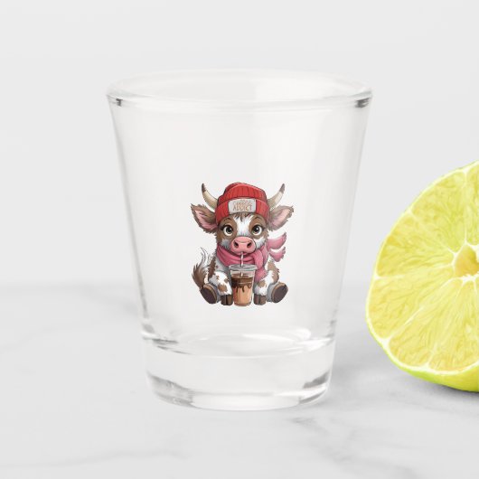 コーヒー中毒の牛 ショットグラス (正面)