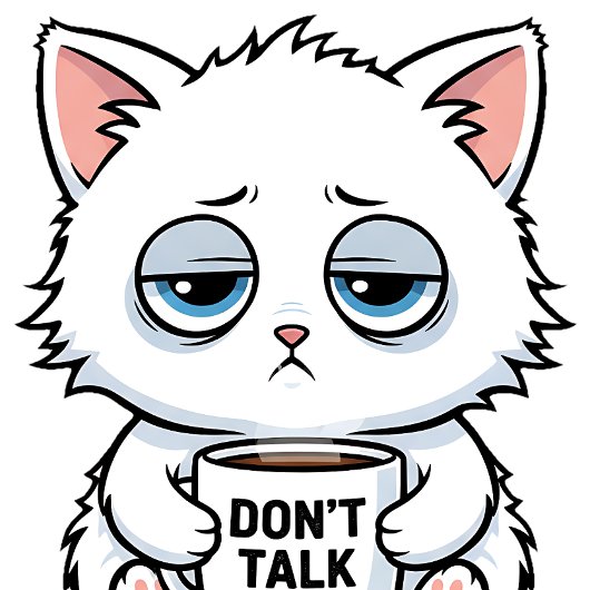 コーヒー中毒の猫 Tシャツ