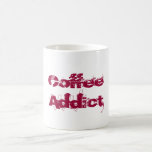 コーヒー中毒の赤いグランジフォント コーヒーマグカップ<br><div class="desc">赤い書フォントのコーヒー中毒グランジ。</div>