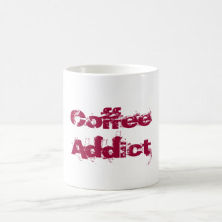 コーヒー中毒の赤いグランジフォント コーヒーマグカップ