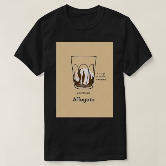 コーヒー中毒アフォガト Tシャツ (デザイン正面)