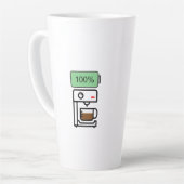 コーヒー中毒デザイン カフェラテマグ (左アングル)
