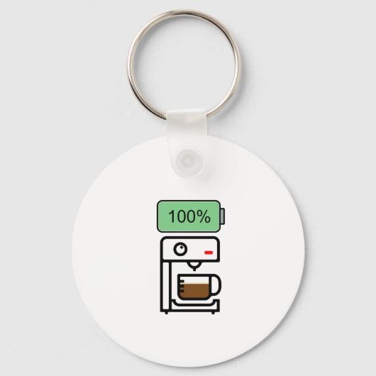 コーヒー中毒デザイン キーホルダー (正面)