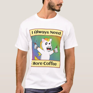 コーヒー中毒ユニコーン Tシャツ