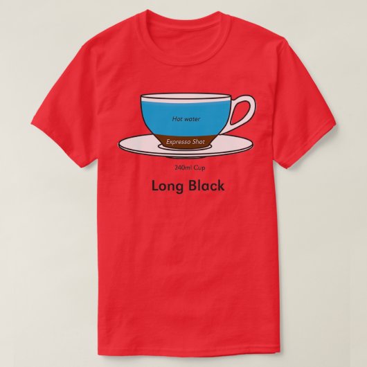 コーヒー中毒ロングブラック背景なし Tシャツ (デザイン正面)