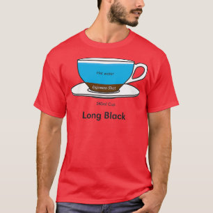 コーヒー中毒ロングブラック背景なし Tシャツ