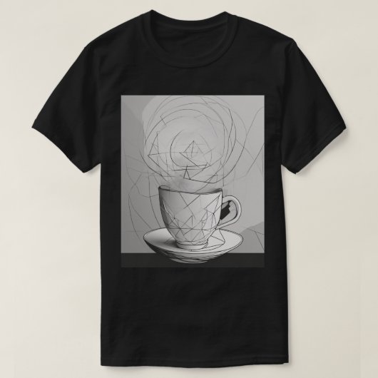 コーヒー中毒者のための幾何学デザインTシャツ ミニマリスト Tシャツ (デザイン正面)