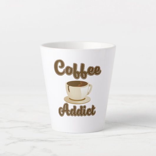 コーヒー中毒者のレトロロゴ カフェラテマグ (正面)