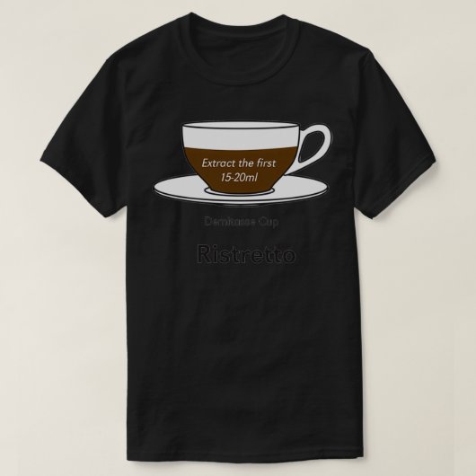 コーヒー中毒者リストレットの背景なし Tシャツ (デザイン正面)