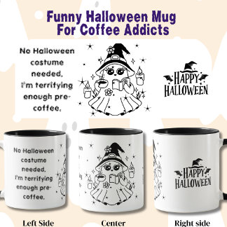 コーヒー中毒者向けの面白いハロウィンの引用 マグカップ