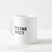 「コーヒー中毒者」マグ コーヒーマグカップ (正面左)