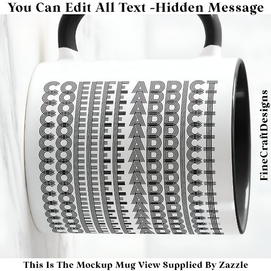 コーヒー中毒隠しメッセージおもしろいノベルティ111B マグカップ