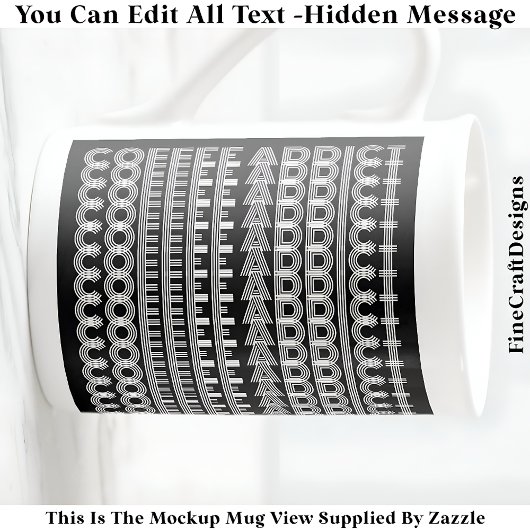 コーヒー中毒隠しメッセージおもしろいノベルティ111W ボーンチャイナマグカップ