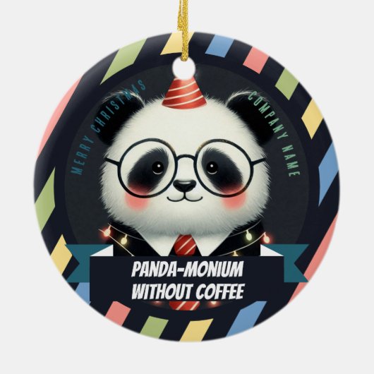 コーヒー中毒 - オフィスのクリスマス セラミックオーナメント (裏面)