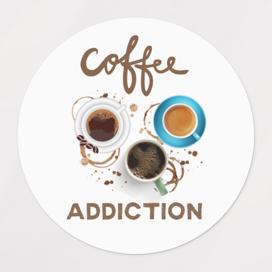 コーヒー中毒 ラベル (デザイン1)