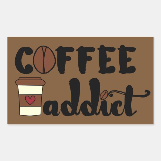 コーヒー中毒II 長方形シール (正面)