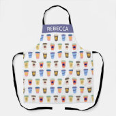 コーヒー予測できな好きの人が飲み遠くにカップパーソナライズされた エプロン (正面)