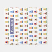 コーヒー予測できな好きの人が飲み遠くにカップパーソナライズされた フリースブランケット (正面(横))