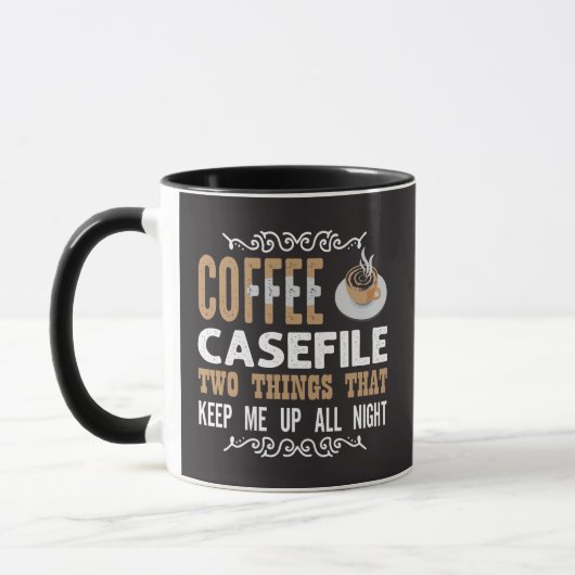 コーヒー事件ファイル 二つのことが私を起こしておく 探偵 マグカップ (左)