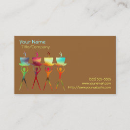コーヒー人々の虹の名刺のテンプレート 名刺