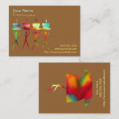 コーヒー人々の虹の名刺のテンプレート 名刺 (正面/裏面)
