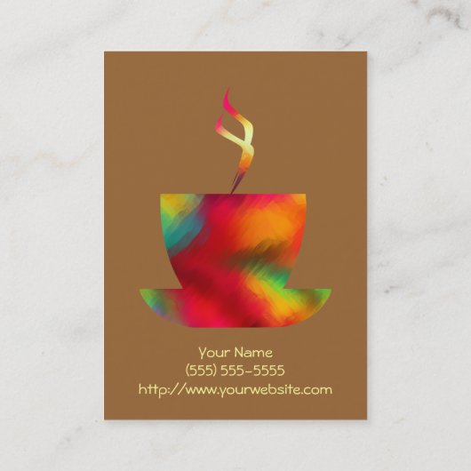 コーヒー人々の虹の名刺のテンプレート 名刺 (裏面)