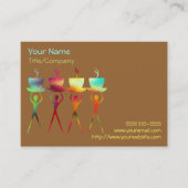 コーヒー人々の虹の名刺のテンプレート 名刺 (正面)