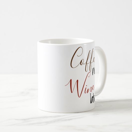 コーヒー今ワイン後に手書きマグギフト コーヒーマグカップ (正面右)