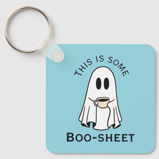 コーヒー付きお化けのbooシートゴーストブー キーホルダー (正面)