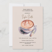コーヒー付きの朝食誕生日パーティー 招待状 (正面)