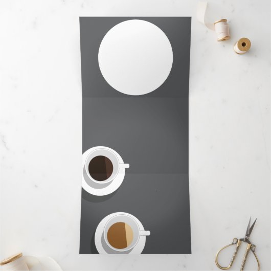 コーヒー休憩。 三つ折り招待状 (内部)