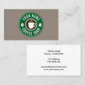 コーヒー会社カフェショップの名刺テンプレート 名刺 (正面/裏面)