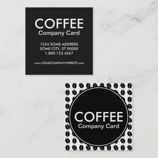 コーヒー会社カード スクエア名刺 (正面/裏面)