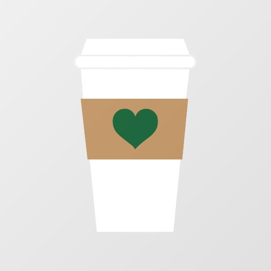 コーヒー使い捨てコーヒーカップ大好き ウィンドウサイン (シート)