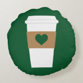 コーヒー使い捨てコーヒーカップ大好き ラウンドクッション (裏面)