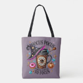 コーヒー依存の魔法使い フクロウ ハロウィンTシャツ トートバッグ (裏面)