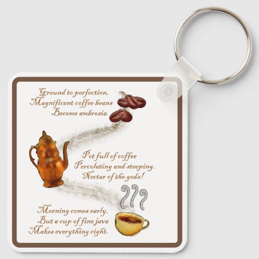 コーヒー俳句キーチェーン キーホルダー (裏面)