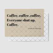 コーヒー俳句for朝ブラックタイポグラフィ ベラム紙招待状 (オフセット (招待状))