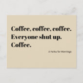 コーヒー俳句for朝ブラックタイポグラフィ ポストカード (正面)