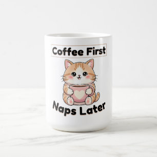 コーヒー優先 昼寝は後で かわいい猫   Kawaii コーヒー コーヒーマグカップ