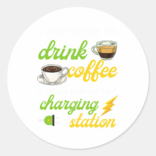 コーヒー充電ステーション電気自動車ギフト ラウンドシール