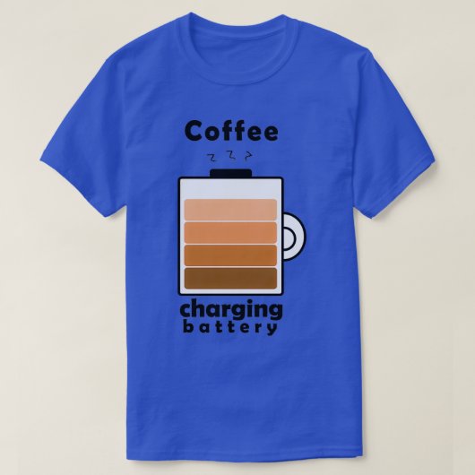 コーヒー充電電池2 Tシャツ (デザイン正面)