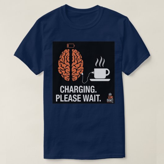 コーヒー充電 Tシャツ (デザイン正面)