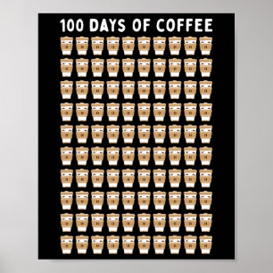 コーヒー先生100コーヒーカップ100日学校 ポスター