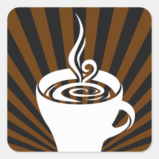 コーヒー光線 スクエアシール (正面)