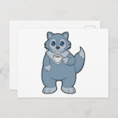 コーヒー入りのオオカミ ポストカード (正面/裏面)