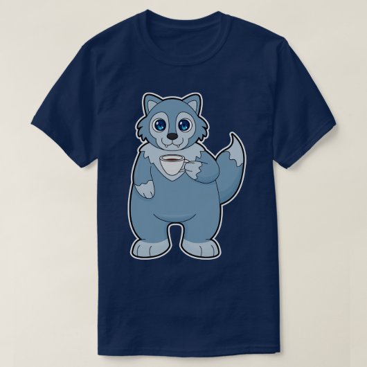 コーヒー入りのオオカミ Tシャツ (デザイン正面)