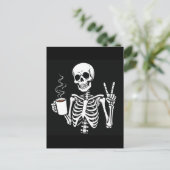 コーヒー入りのスケルトン ポストカード (スタンド正面)