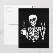 コーヒー入りのスケルトン ポストカード (正面/裏面)